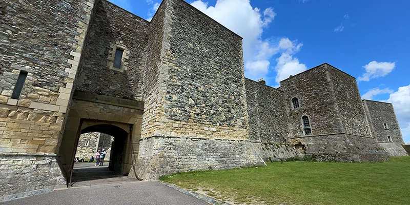 A fortified gateway arch through the walls of Dover Castle