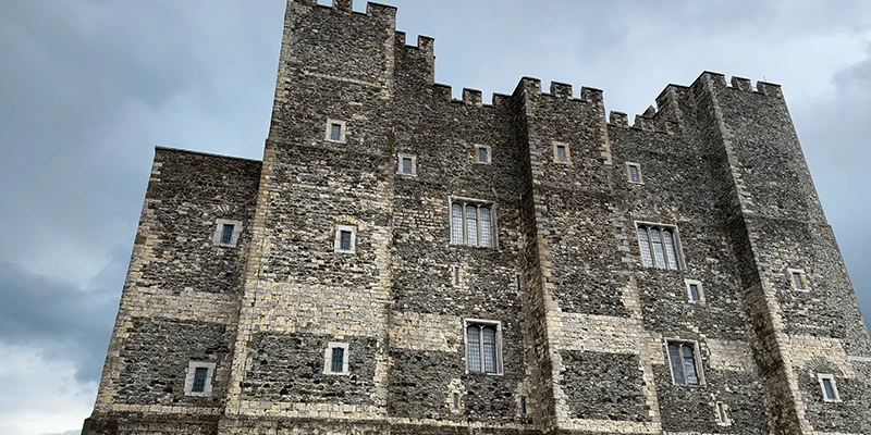 The Great Tower of Dover Castle seen from directly below