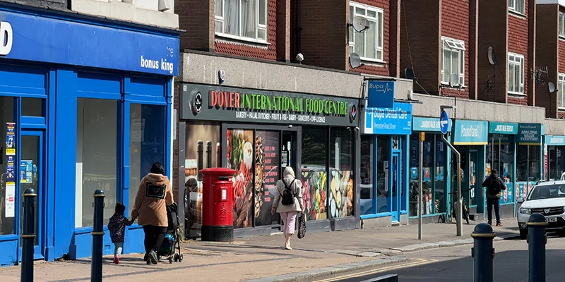 Shops along a street in central Dover