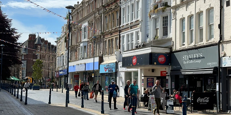 Shoppers on Biggin Street, the high street of Dover