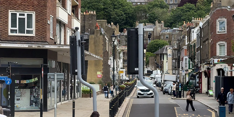 Dover street climbing toward the castle on the hill