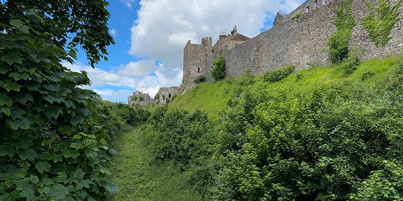 Dover Castle seen from the foot of the hill