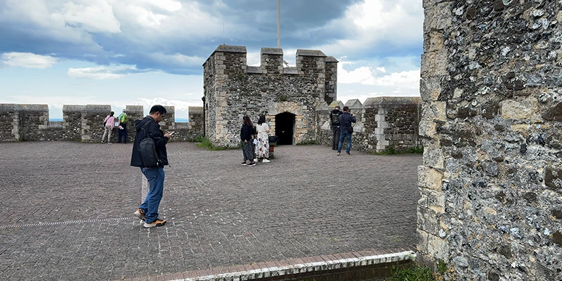 The paved rooftop terrace of the Great Tower at Dover Castle