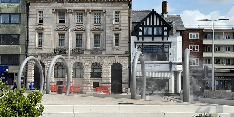 Dover street with a black-and-white timbered building