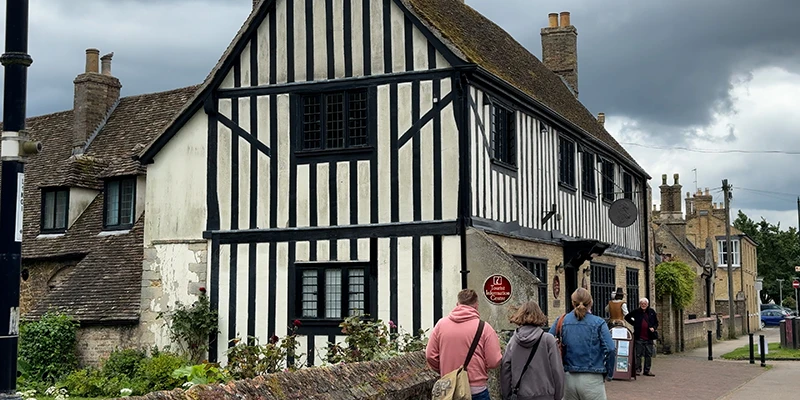 The timber-framed exterior of Oliver Cromwell's House in Ely