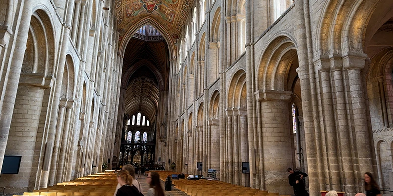Romanesque arcading in the transept of Ely Cathedral