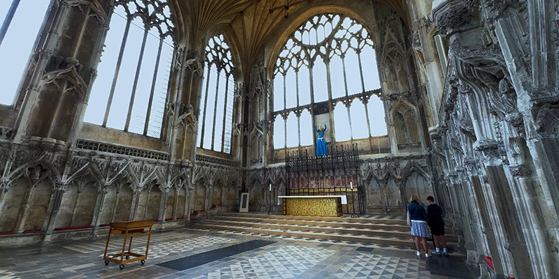 The Lady Chapel of Ely Cathedral with its tall traceried windows