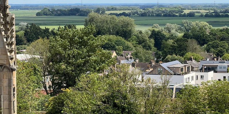 flat landscape near Ely Cathedral