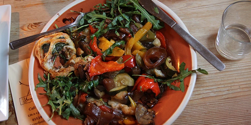 A plate of food served at a restaurant in Ambleside