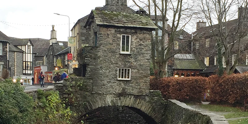 Bridge House and the stone bridge over Stock Beck in Ambleside