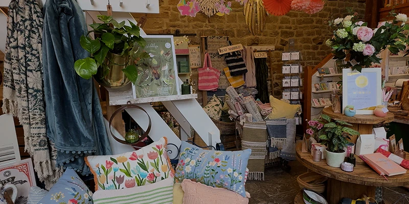 The interior of a gift and craft shop in Eyam