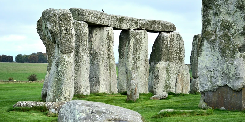 Visitors on the path around Stonehenge