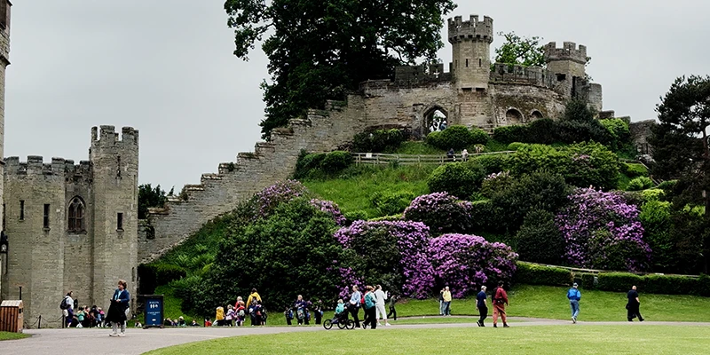 The earthen mound at Warwick Castle, raised in 914 and the oldest part of the site