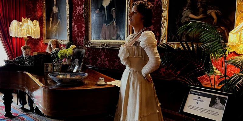 Wax figures in the Royal Weekend Party recreation of an 1898 house party at Warwick Castle