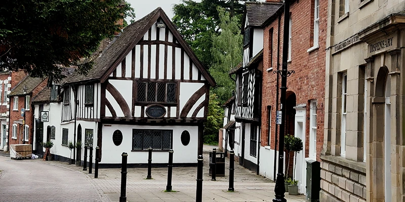 Oken's House on Castle Street, a late fifteenth-century timber-framed building in Warwick