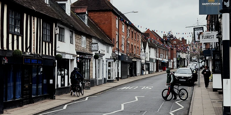 Independent shop fronts on Smith Street in Warwick