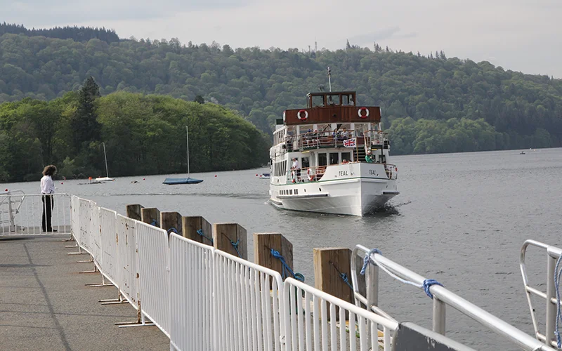 Lake steamer on Windermere in the English Lake District