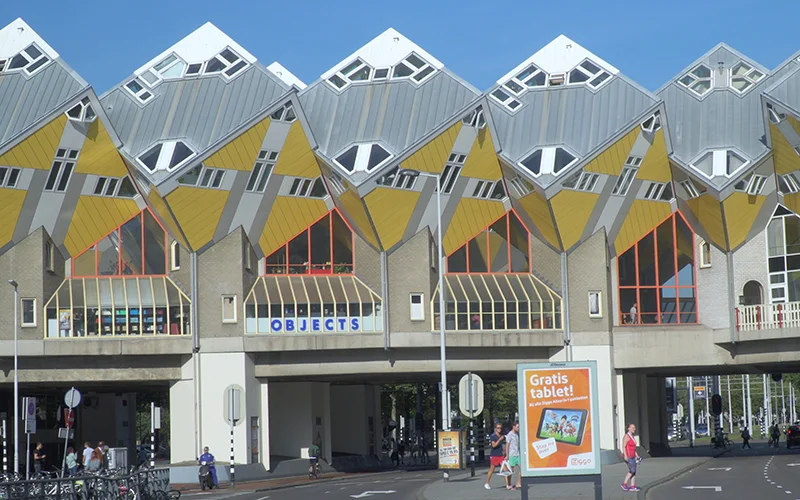 The yellow cube houses in Rotterdam