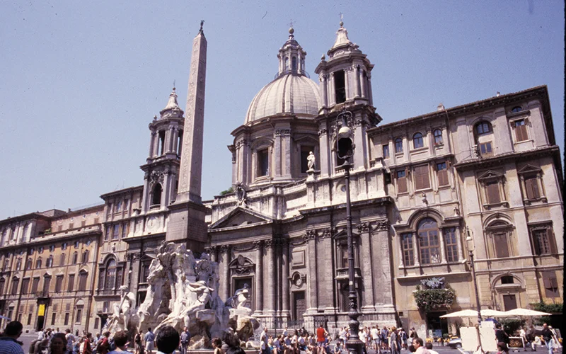 Piazza Navona in Rome with its fountain and baroque church
