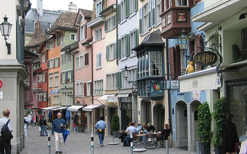 Old town shopping street in Zurich