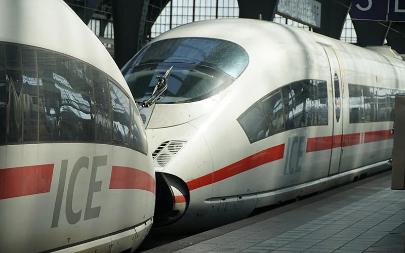 German ICE high-speed train in a station