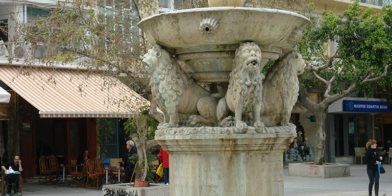 The Morosini lion fountain in Heraklion