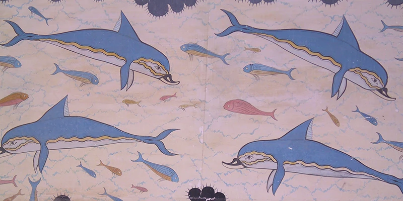 The dolphin fresco from the Palace of Knossos