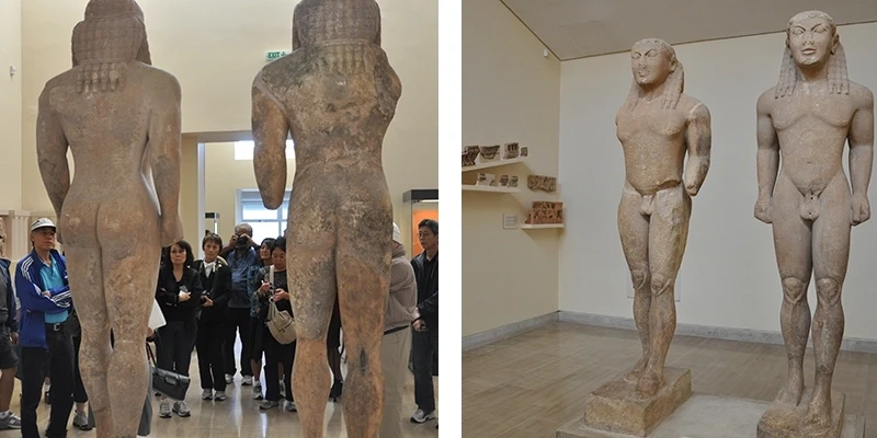 Delphimuseum 10 10 - kouroi marble statues archaic period