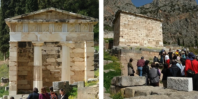 Delphi treasury 08 22 - Treasury of the Athenians Pentelic marble