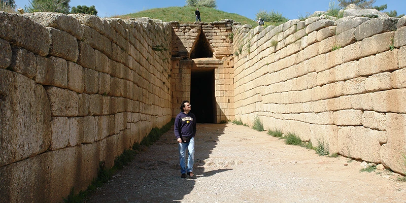 Stone passage leading to a beehive tomb at Mycenae