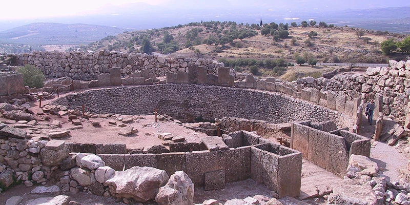 The royal grave circle inside the citadel walls