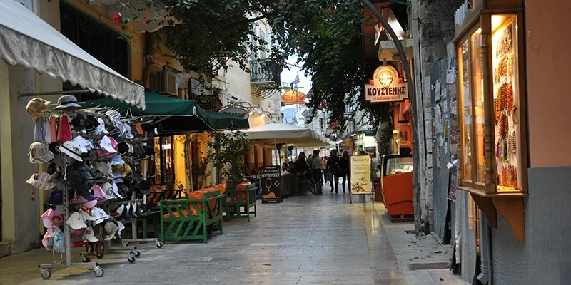 Busy pedestrian lane in Nafplion