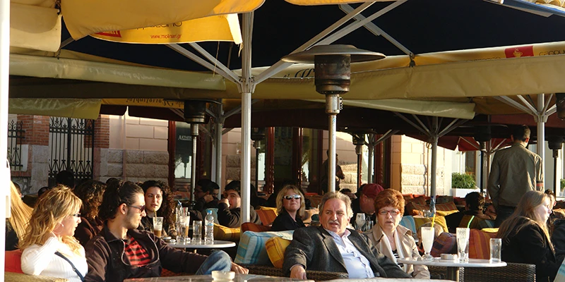 Guests dining at a Nafplion restaurant