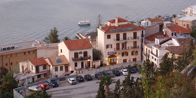 Rooftops of Nafplion below the fortress
