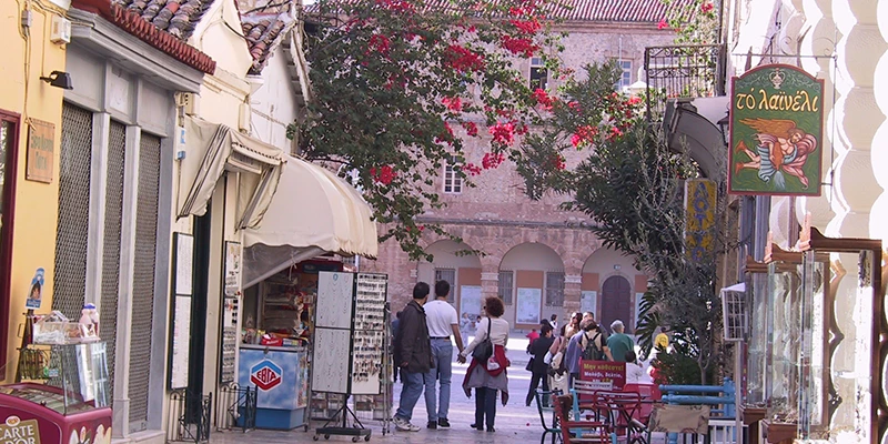 Evening in a lively Nafplion street