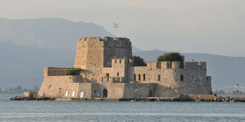 The Bourtzi fortress standing in the water