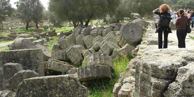 Column rows of the Olympia training grounds