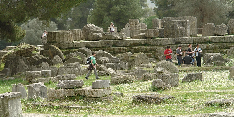 Fallen column drums of the Temple of Zeus