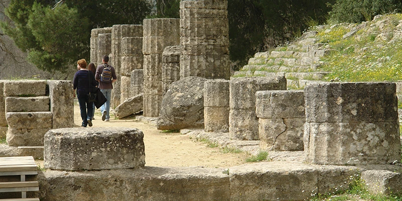 Reconstructed section of the Olympia ruins