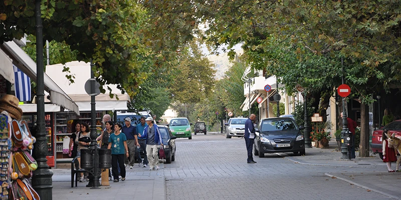 Main street of the town of Olympia