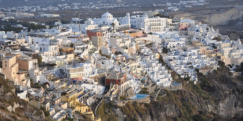 Panoramic view over Fira and the caldera