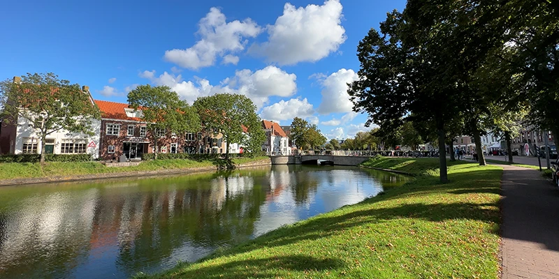 Middelburg canal and gabled houses