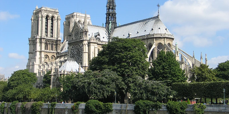 Rear view of Notre Dame, Paris