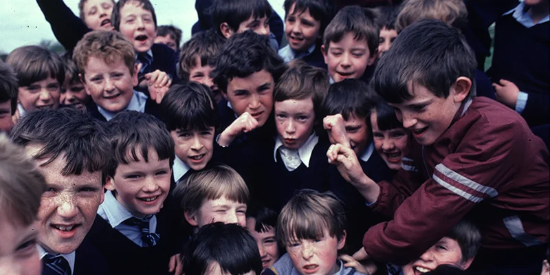 Friendly boys in Ireland, dressed for school